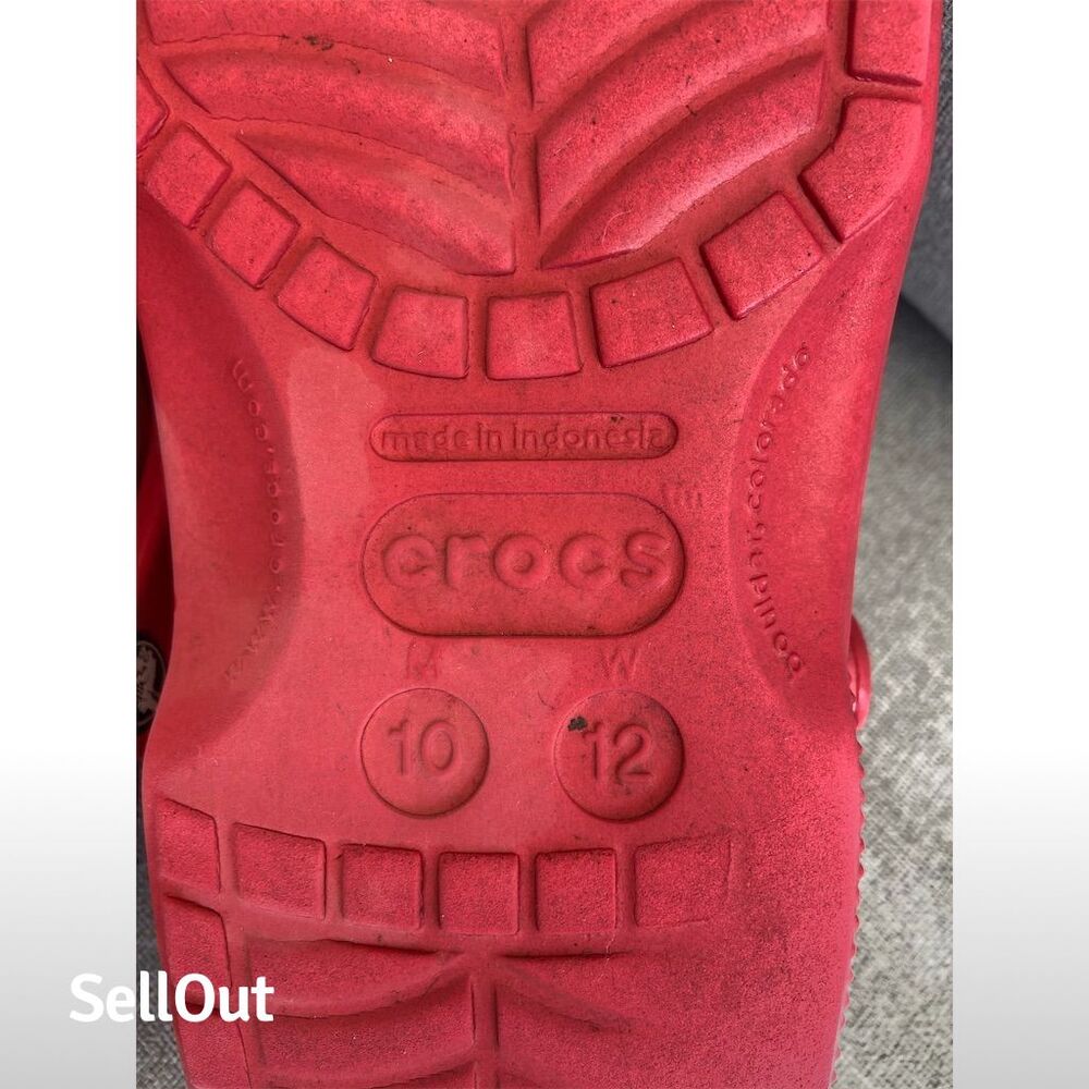 Crocs Baya Clog Red Slip-On Sandals Unisex M10/W12 Casual Summer - Picture 8 of 8